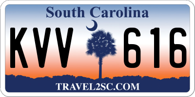 SC license plate KVV616