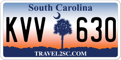 SC license plate KVV630