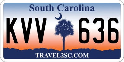 SC license plate KVV636