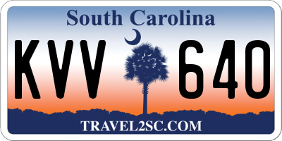 SC license plate KVV640