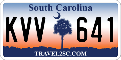 SC license plate KVV641