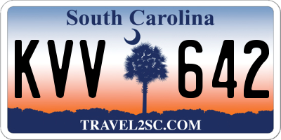 SC license plate KVV642