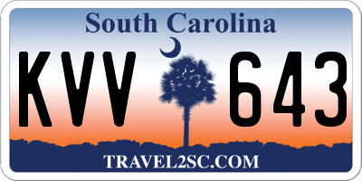 SC license plate KVV643