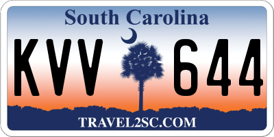SC license plate KVV644