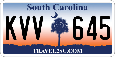 SC license plate KVV645