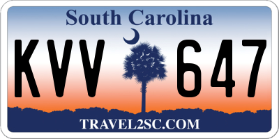 SC license plate KVV647