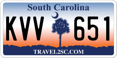 SC license plate KVV651