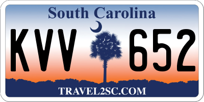 SC license plate KVV652