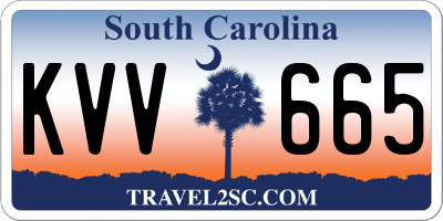 SC license plate KVV665