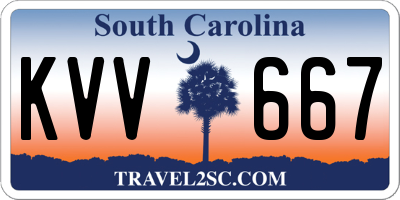 SC license plate KVV667