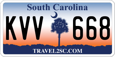 SC license plate KVV668