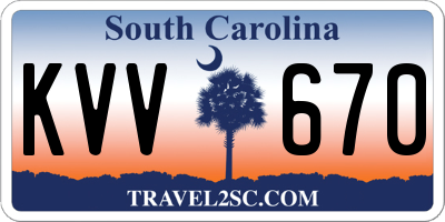 SC license plate KVV670