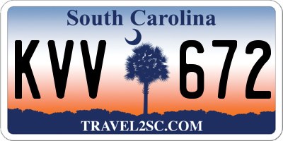 SC license plate KVV672