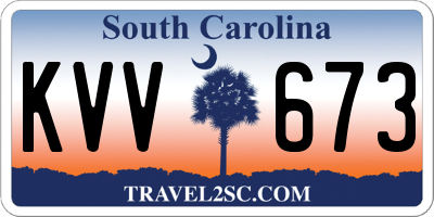 SC license plate KVV673