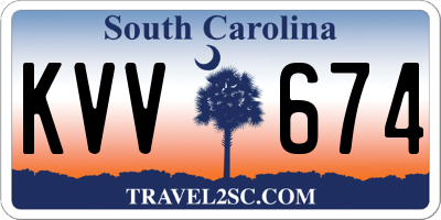 SC license plate KVV674
