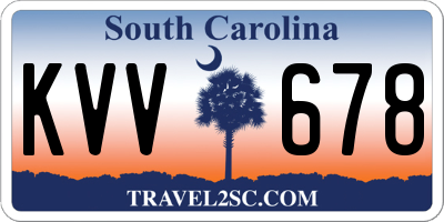 SC license plate KVV678