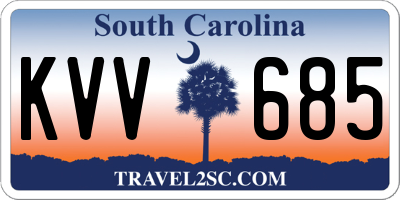 SC license plate KVV685