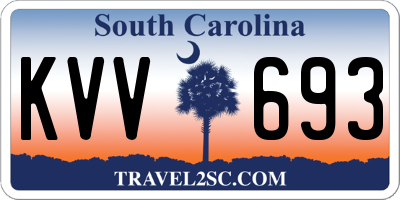 SC license plate KVV693
