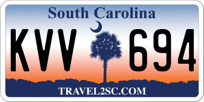 SC license plate KVV694