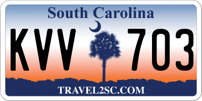 SC license plate KVV703