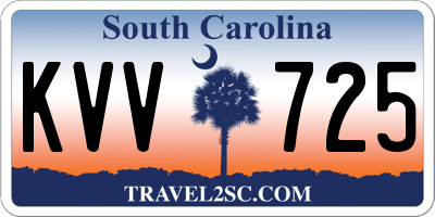 SC license plate KVV725