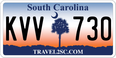 SC license plate KVV730