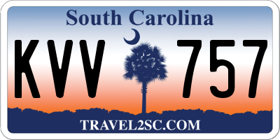 SC license plate KVV757