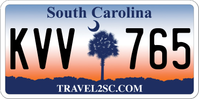 SC license plate KVV765