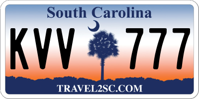 SC license plate KVV777