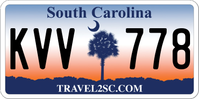 SC license plate KVV778