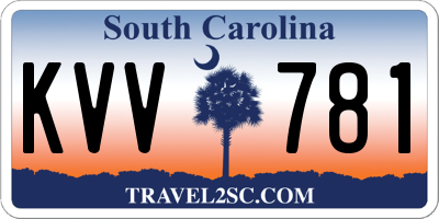 SC license plate KVV781