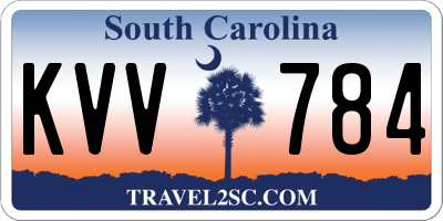 SC license plate KVV784