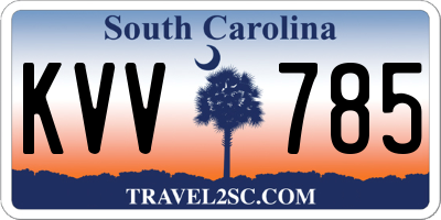 SC license plate KVV785