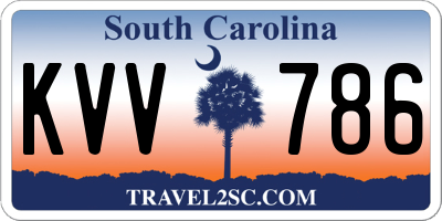 SC license plate KVV786