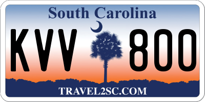 SC license plate KVV800