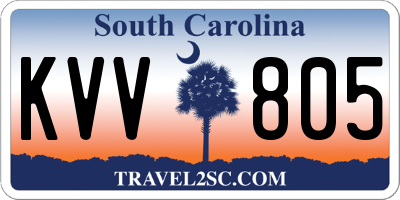 SC license plate KVV805