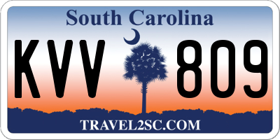 SC license plate KVV809