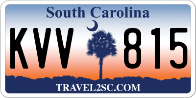 SC license plate KVV815