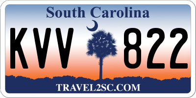 SC license plate KVV822