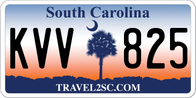 SC license plate KVV825