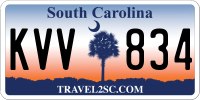SC license plate KVV834