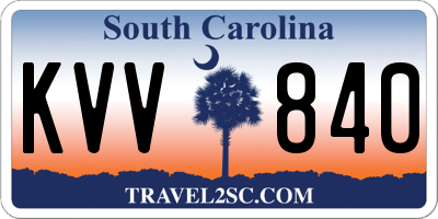 SC license plate KVV840