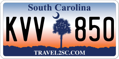 SC license plate KVV850
