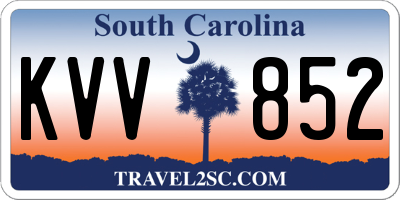 SC license plate KVV852