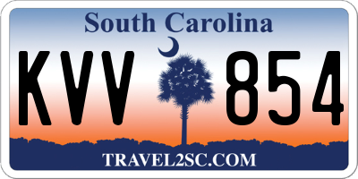 SC license plate KVV854