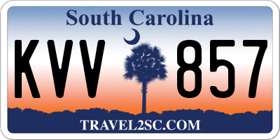 SC license plate KVV857