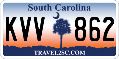 SC license plate KVV862