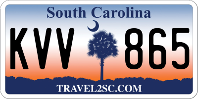 SC license plate KVV865
