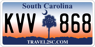 SC license plate KVV868