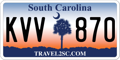 SC license plate KVV870